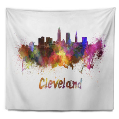 Cleveland skyline tapisserie Cityscape