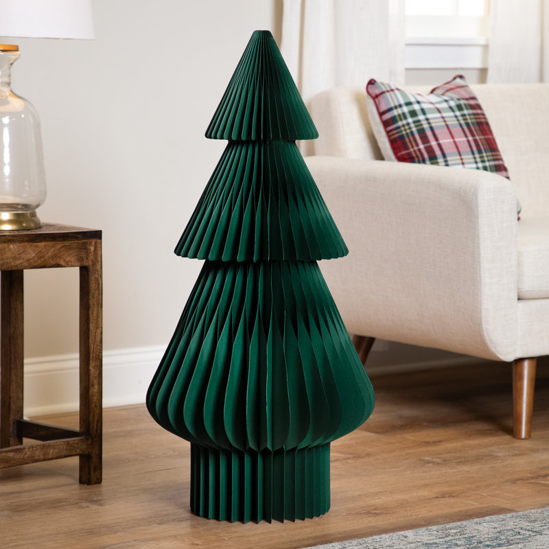 Accordion Honeycomb Foldable Paper Christmas Tree - 3', Green
