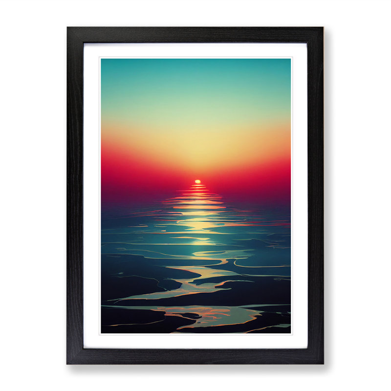 XV1022-585X An Enthralling Sunset - Single Picture Frame Print, Black Framed, 64cm H x 46cm W