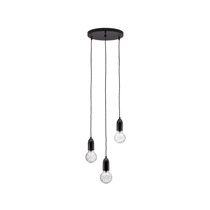 3 - Light Black Bulb Pendant