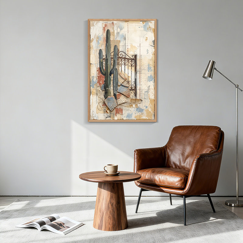 Ensemble d'une toile murale d'art du désert, 48"H x 36"W, Natural