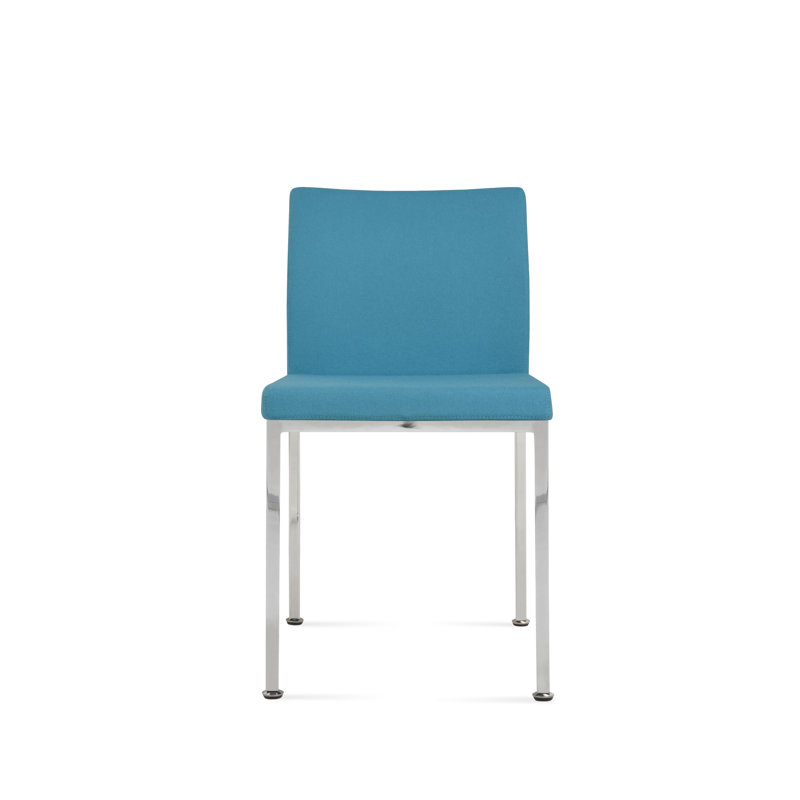 Aria Metal Side Chair in Wool, Chrome, Turquoise
