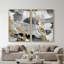 Oliver Gal Even More Love Diptych Abstract - Hand-Applied Leaf Framed Canvas Art-330023678-330023676