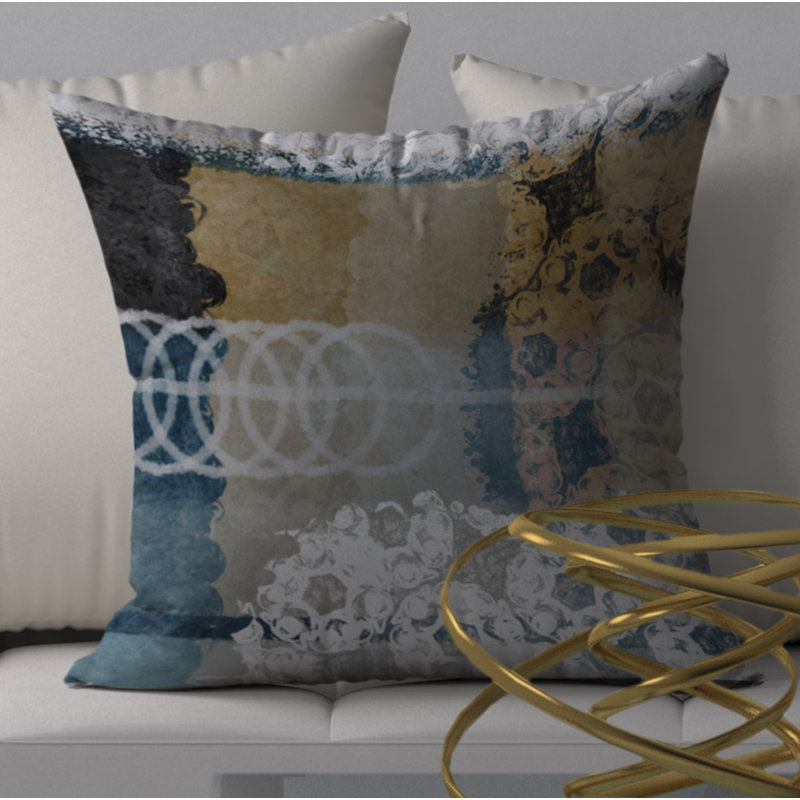Abstract Reversible Throw Pillow, 24" x 24"