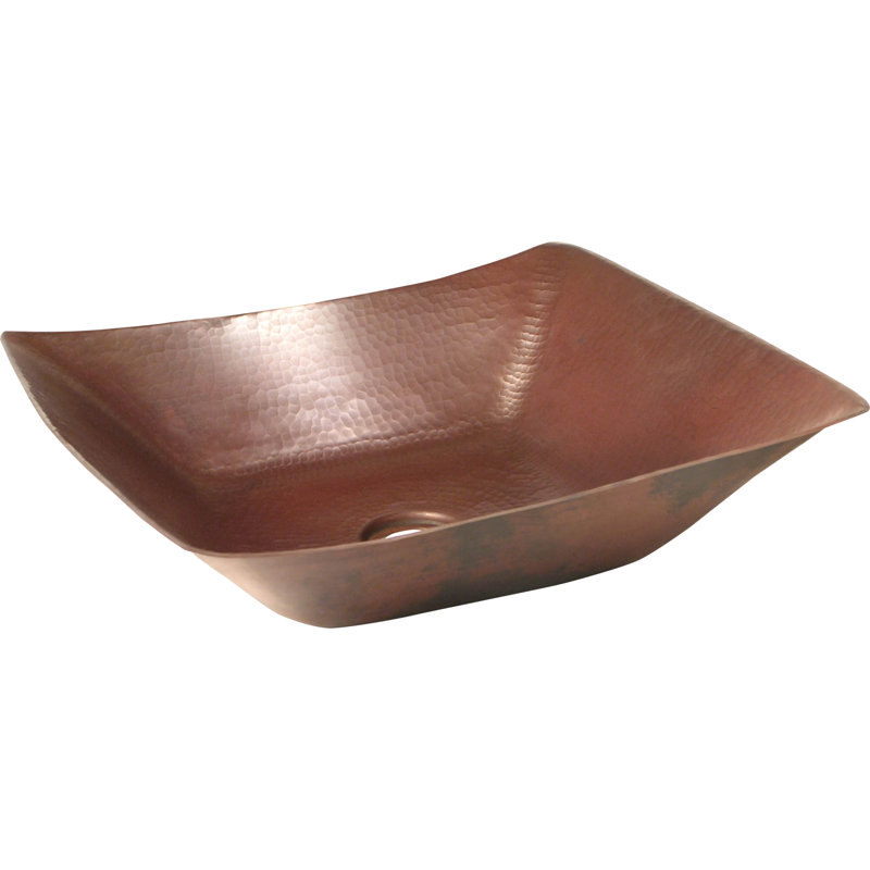 D'Vontz Copper Bathroom Sinks 13'' Metal Rectangular Bathroom Sink, Dark Smoke Copper