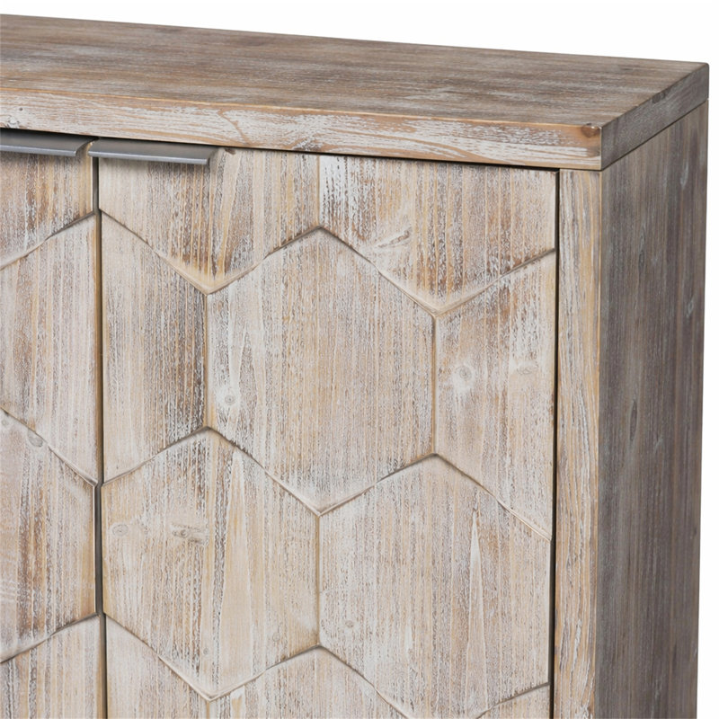 Buffet décoratif 4 portes en bois de style campagnard