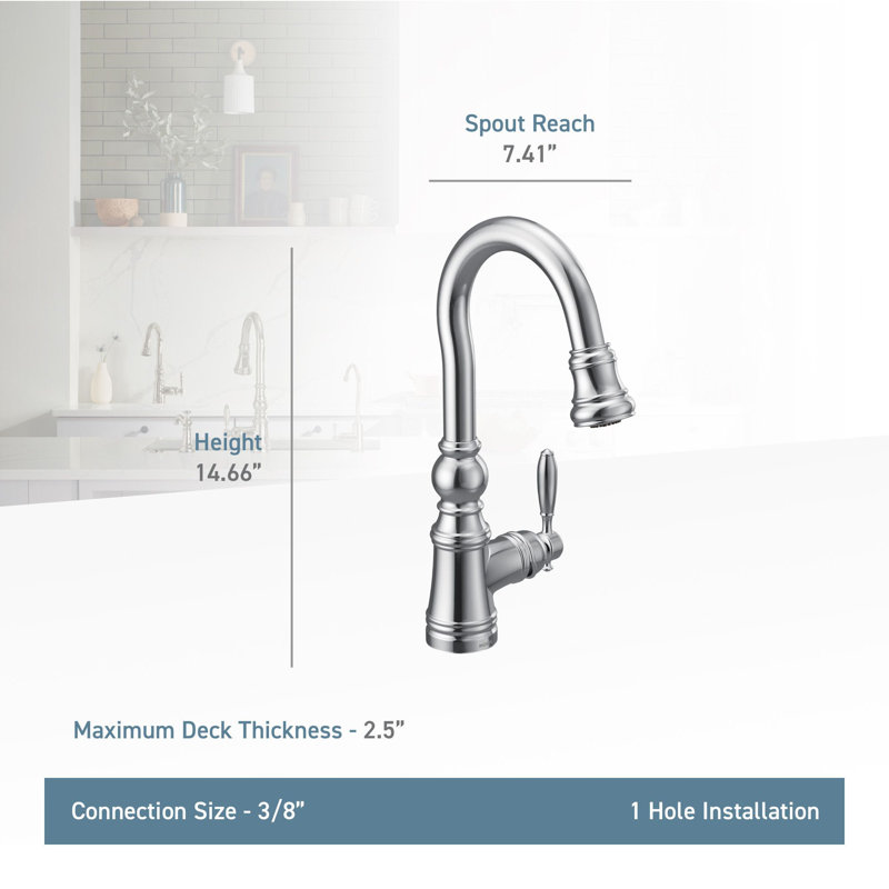 Weymouth Pull Down Bar Faucet with Power Clean, Matte Black