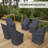Covers & All Alaeddine Patio Swivel Chair Covers, Set Of 6, Water-Repellent UV-Resistant Polyester For Outdoor Dining Armchairs
