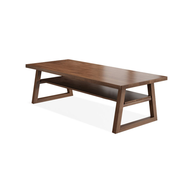 Bureau rectangulaire en bois massif noyer clair, 29.53" H x 78.74" W x 31.5" D