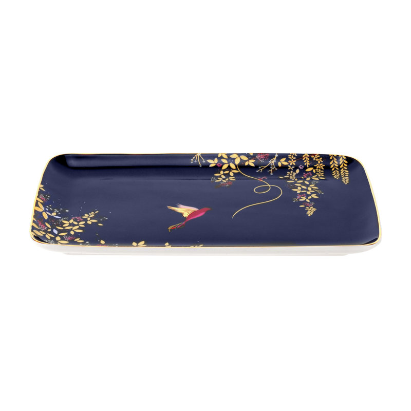 Sara Miller Chelsea Portmeirion Sm Chelsea Collection Trinket Tray 7.4" Navy