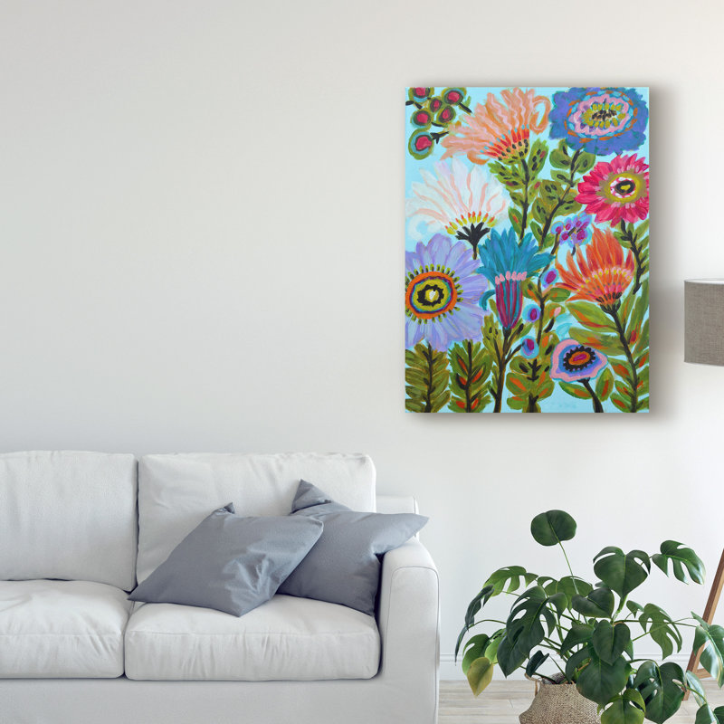 « secret jardin floral iv », reproduction d’impression sur toile tendue, H 47 po x l 35 po x P 2 po
