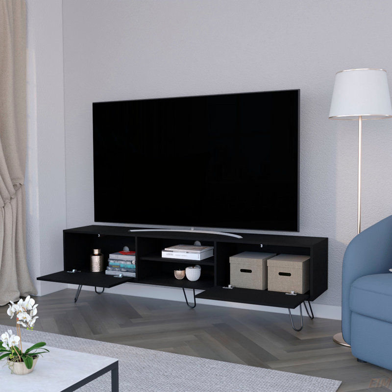 Hairpin Leg TV Rack, Black