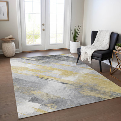 Tapis intérieur / extérieur doré Zarinae 