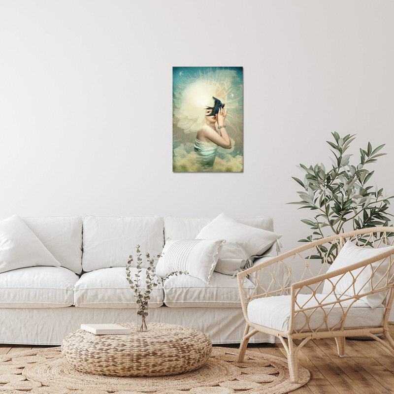 Le soleil par Catrin Welz-Stein - peinture sans cadre, H 24 po x l 16 po x P 0,25 po
