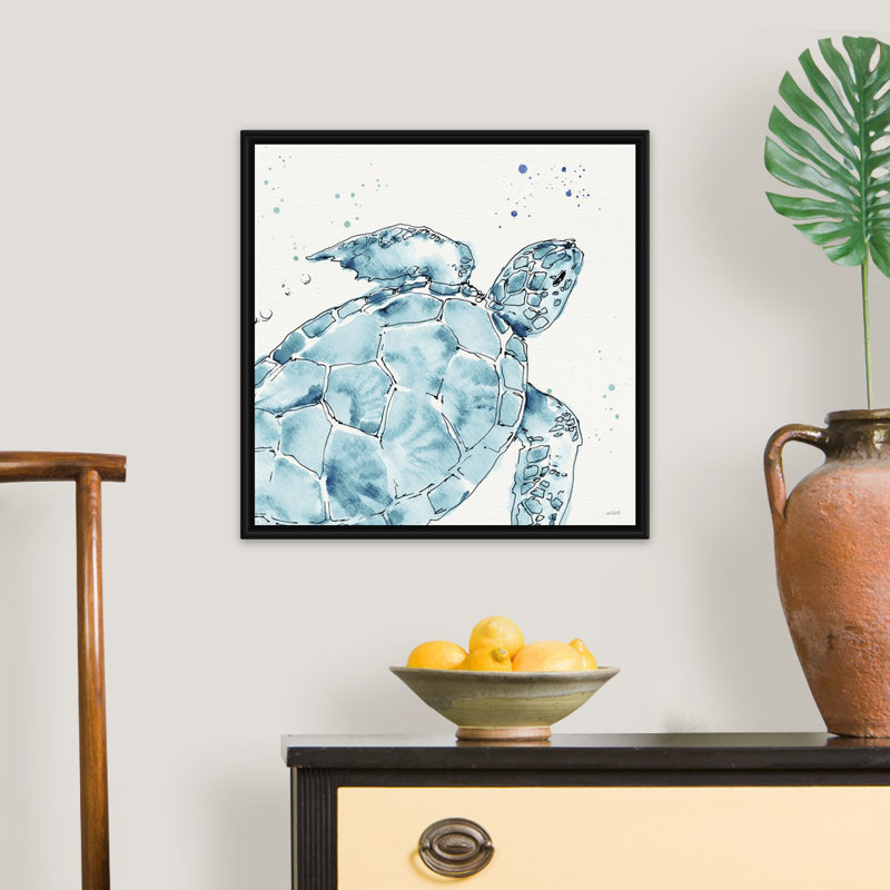 «Deep Sea IX» par Anne Tavoletti - reproduction d'art sur toile, Cadre flottant noir, H 22 po x l 22 po x P 1,75 po