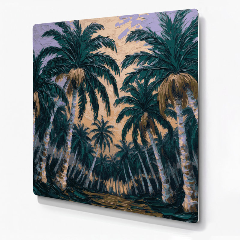 Art mural en métal Botanical Coconut Palm, H 32 po x l 32 po