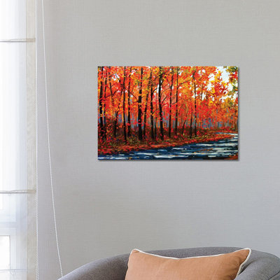 " Autumn Path In The Hudson River Valley IX " by Patty Baker Painting Print
