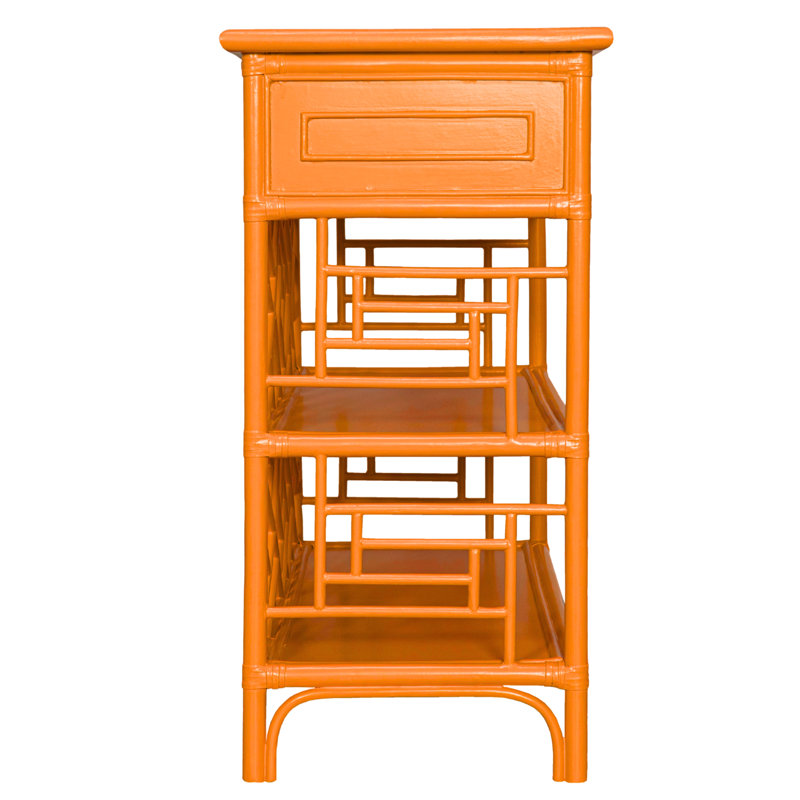 Chippendale End Table, Citrus Orange