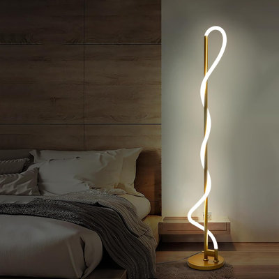 Modern Adjustable LED Floor Lamp With 3-Way Dimmable Brightness, Flexible Silicone Design For Living Room, Bedroom, Office, Study - 6000K Daylight White, 2700LM Brightness