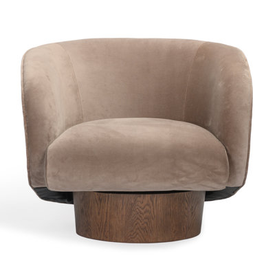 Fauteuil demi-tonneau pivotant en velours de 85,09 cm de longueur Dalli