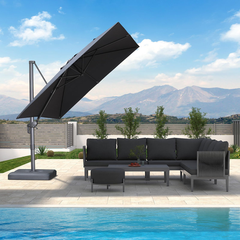274cm X 274cm Rectangular Cantilever Parasol, Dark Grey
