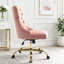Chaise de bureau en velours de luxe avec base dorée et capitonnage à losanges-1521568377