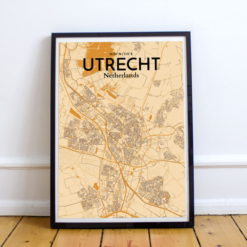 Utrecht City Map - No Frame Print, 61cm H x 45.7cm W x 0.13cm D x 0.13cm D