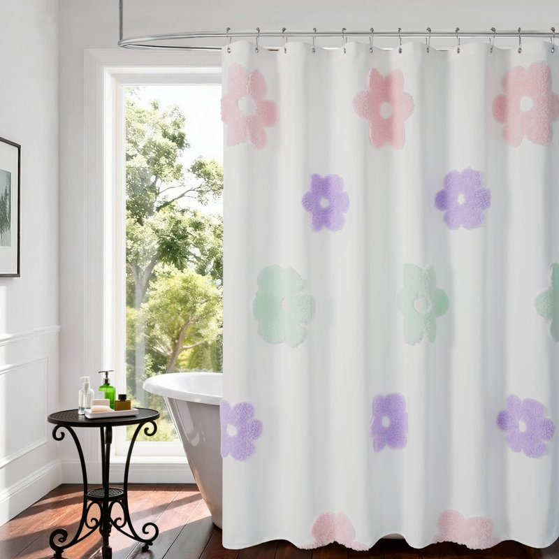 Tufted Flower Shower Curtain
