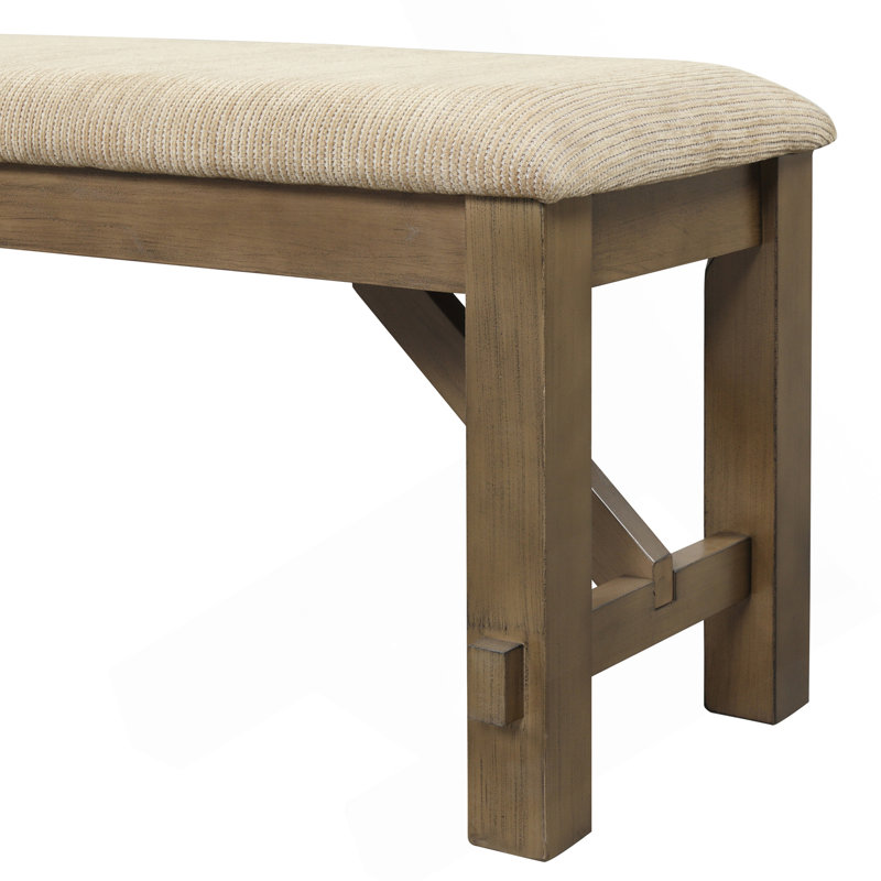 Banc de salle à manger rembourré en tissu Raven, Brun