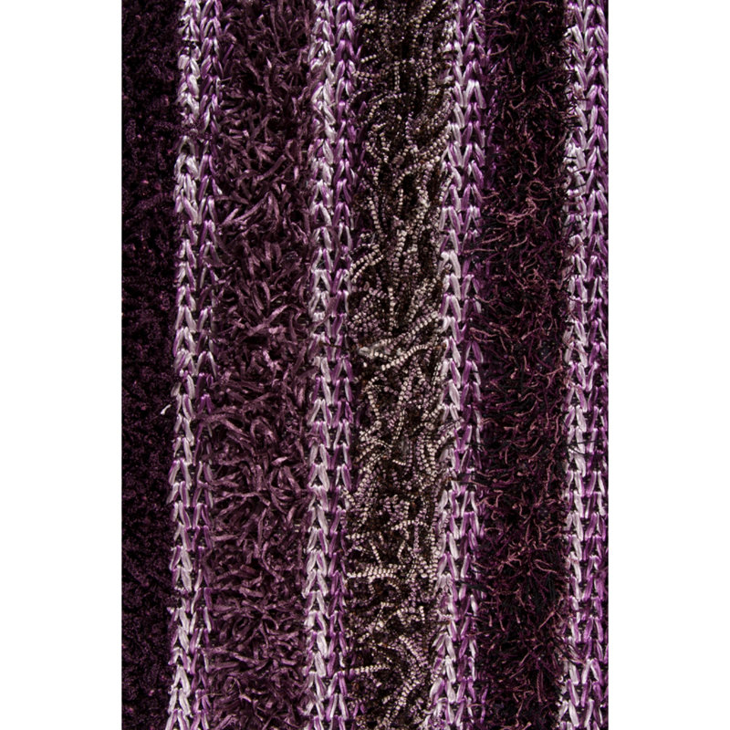 Lavasa Hand Loomed Striped Area Rug in Purple/Grey, Rectangle 5' x 7'6"