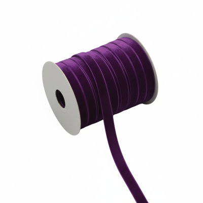 10 Yards Velvet Ribbon Spool Purple 5/8"