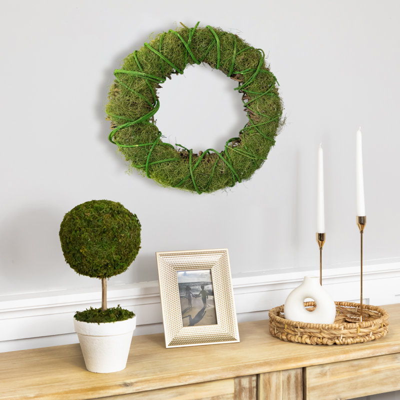 Faux Grapevine Rattan 12'' Wreath, 15" H x 15" W x 3.75" D