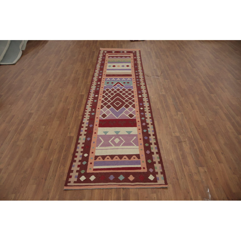 Handwoven Multicolor Kilim Runner Rug 3x13 with Unique Patterns