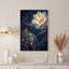 Art mural sur toile fleur rougeoyante et plantes dorées dans un cosmos étoilé-133220946