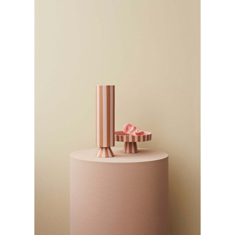 Toppu Handmade Ceramic Table Vase, Rose/Caramel
