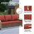 Outdoor Wicker Rattan Patio Sofa with Cushions and Ottomans-115358056