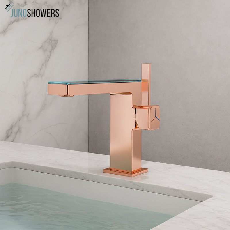 Wall-Mounted Shower System with Thermostatic Valve and Handheld Spray, Rose Gold