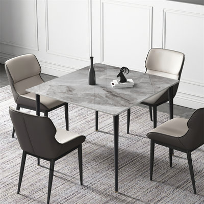 Annagh Stone Top Metal Base Dining Table