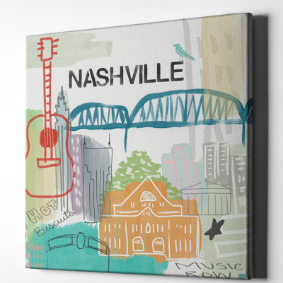 «Nashville» par Linda Woods, art mural sur toile