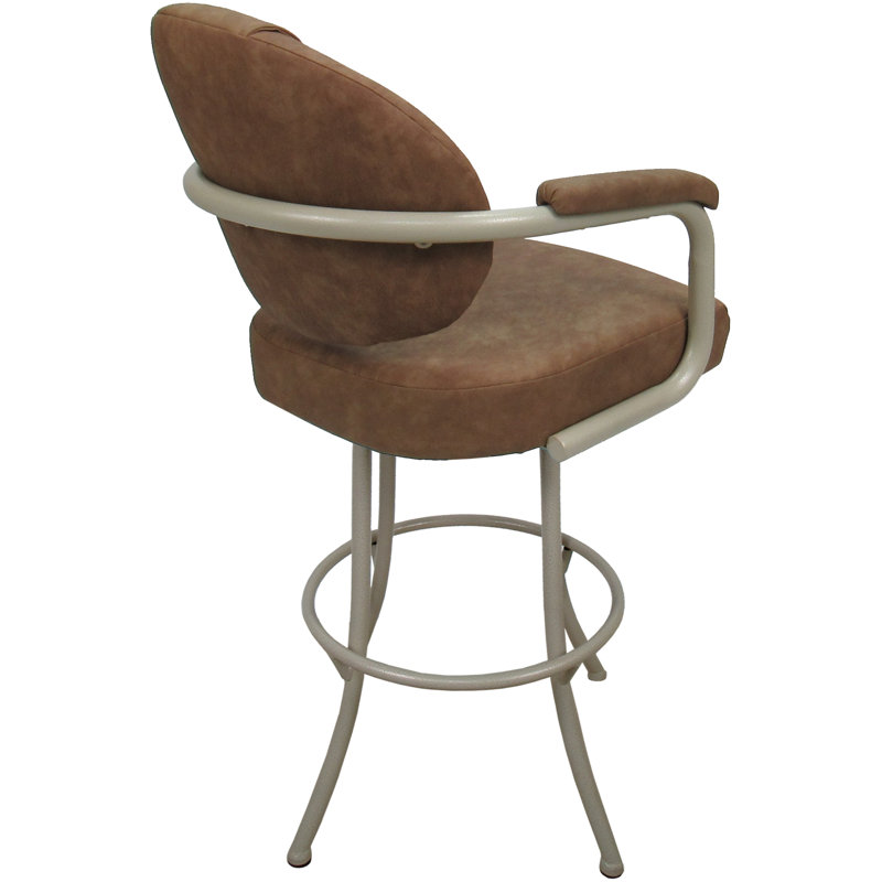 Tabouret de comptoir pivotant rembourré avec structure en métal Gurtejveer, Beige