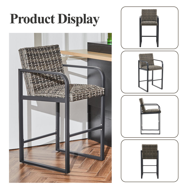 Tabouret de bar en PE, Gris