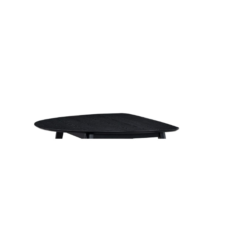 Table de salle à manger avec surface noire, plateau et pieds en bois, 48 po Table rectangulaire à profondeur de paquet, plateau fixe,