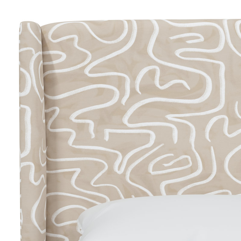 Laurel Upholstered Unfinished Wingback Bed, King