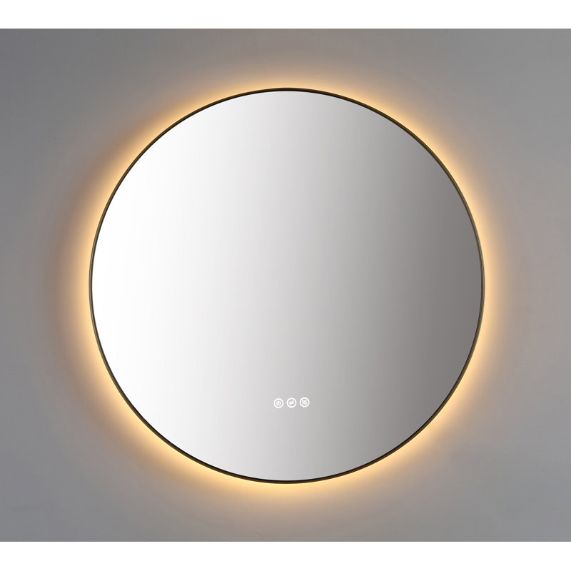 Shell LED Mirror, 29.52" x 29.52", Gold, Round