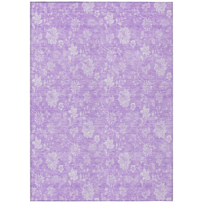 Myqueal Washable Floral Indoor / Outdoor Rug