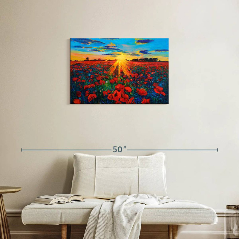 Alvord Poppy Field Golden Hour, H 20 po x l 30 po