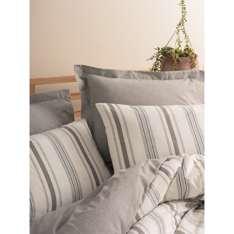 Luxury Single Quilt Cover Set, Mink & Cream, 63.0 x 86.6 inches | 50% Cotton / 50% Polyester, Machine Washable | Includes Duvet Cover with Button Closure & Envelope Pillowcase | Soft, Stylish Bedding for Cozy Comfort