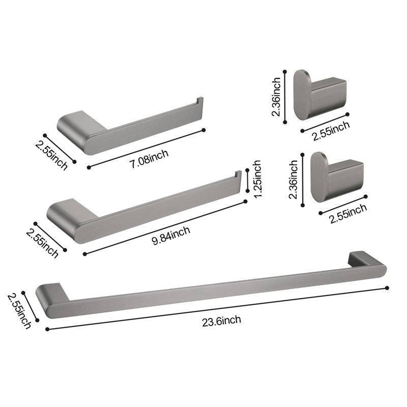 5- Piece Bathroom Hardware Set, Gunmetal