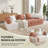 Boneless 4-Seater Colorblock Modular Sofa With Curved Armrests And Plush Cushions, Chenille Fabric-121090303