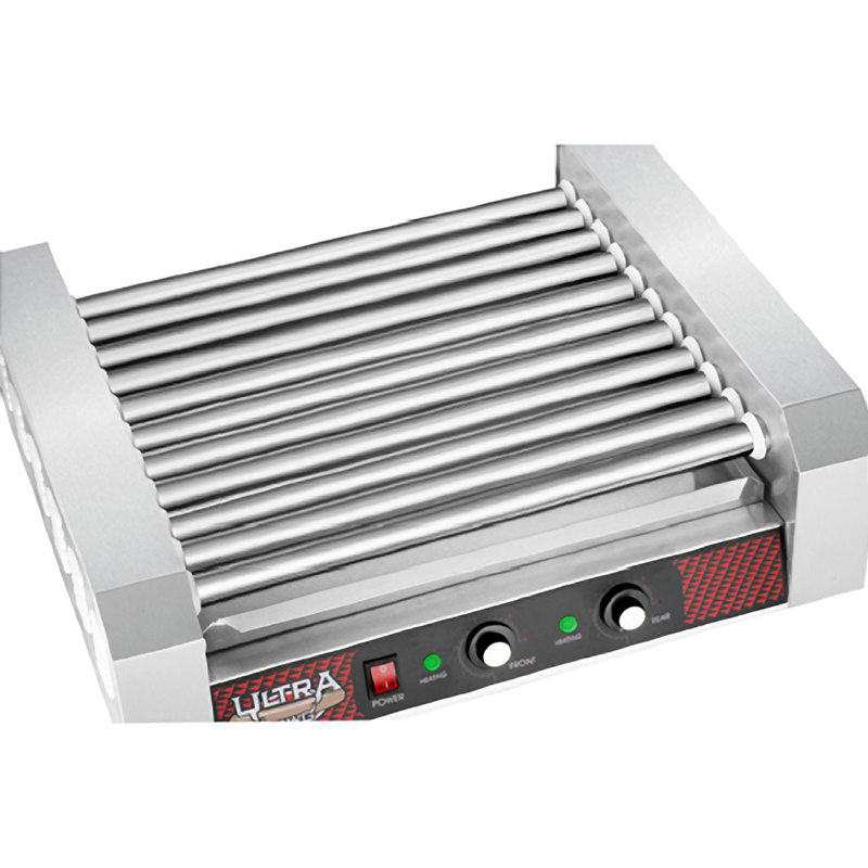 Great Northern Popcorn 19 in. Stainless Steel Non Stick Hot Dog Roller Sandwich Maker & Panini Press with Lid